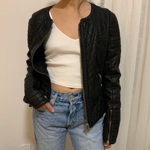biker faux leather jacket